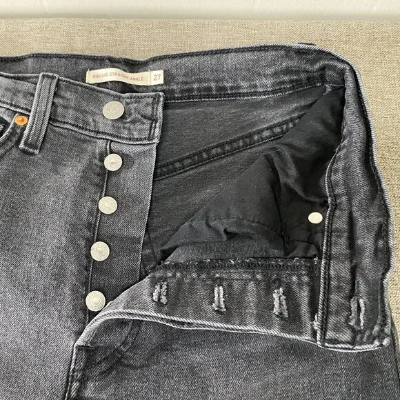 Levi's Ribcage Straight Ankle Denim Jeans Women's 27 High Rise Gray Casual Pants - Picture 4 of 14